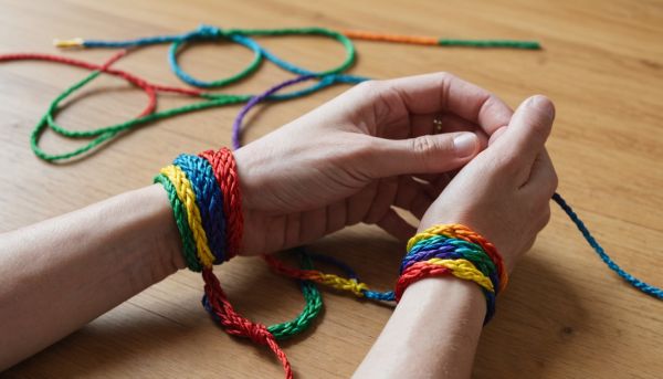 Confectionner un bracelet en fils colorés