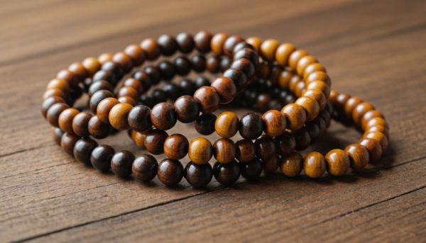 Les bracelets de perles de bois chaleureux
