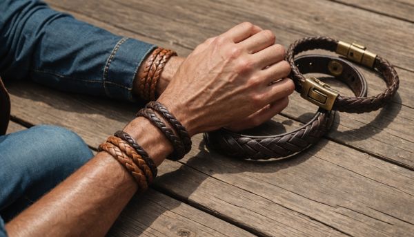 Les bracelets en cuir tressé pour homme et femme